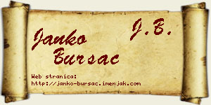 Janko Bursać vizit kartica